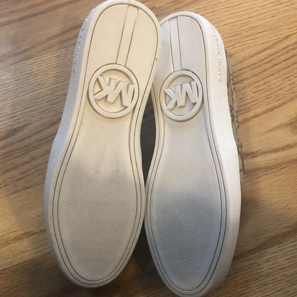 MICHAEL MICHAEL KORS SLIP ON SNEAKERS TAN BROWN SIZE 7_7